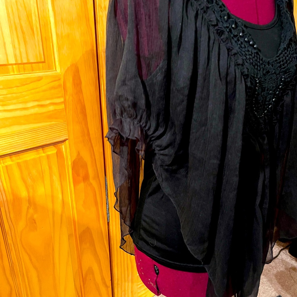Monoreno black beaded blouse